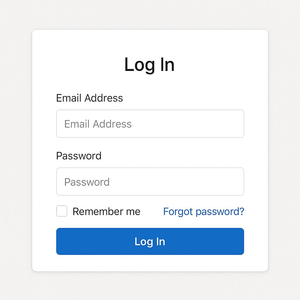 Скріншот форми входу на сайт